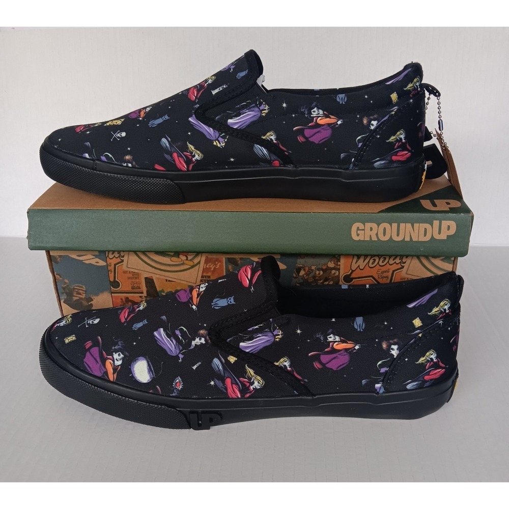 Hocus Pocus Sneakers Size 12 New In Box Mens Ground Up Disney Halloween Slip On